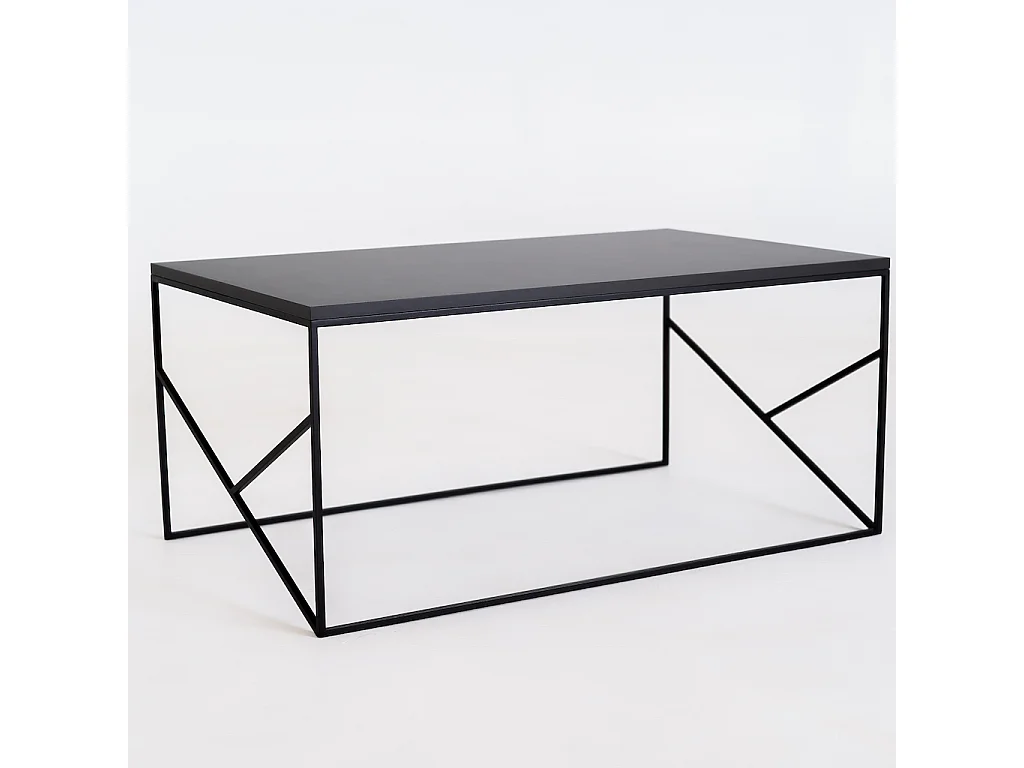 Table basse 100x60x45 cm noire élégante basique