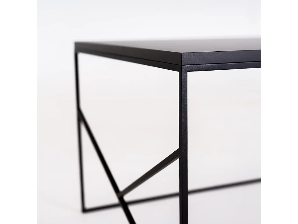 Table basse 100x60x45 cm noire élégante basique