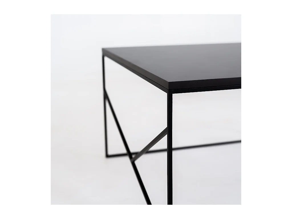 Table basse 80x80x45 cm noire élégante basique