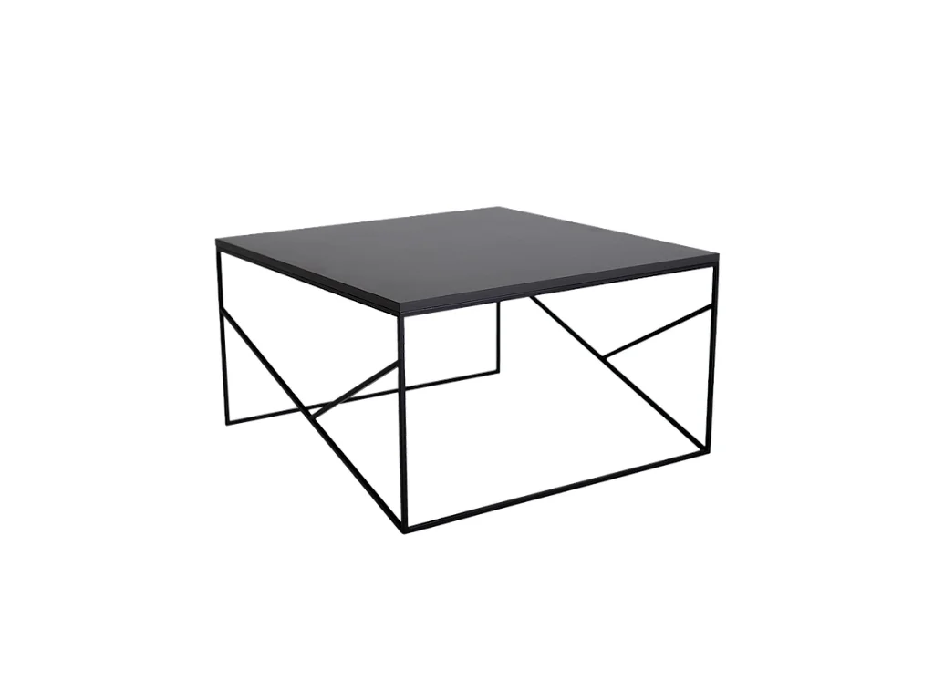 Mesa de centro 80x80x45 cm preta elegante básica