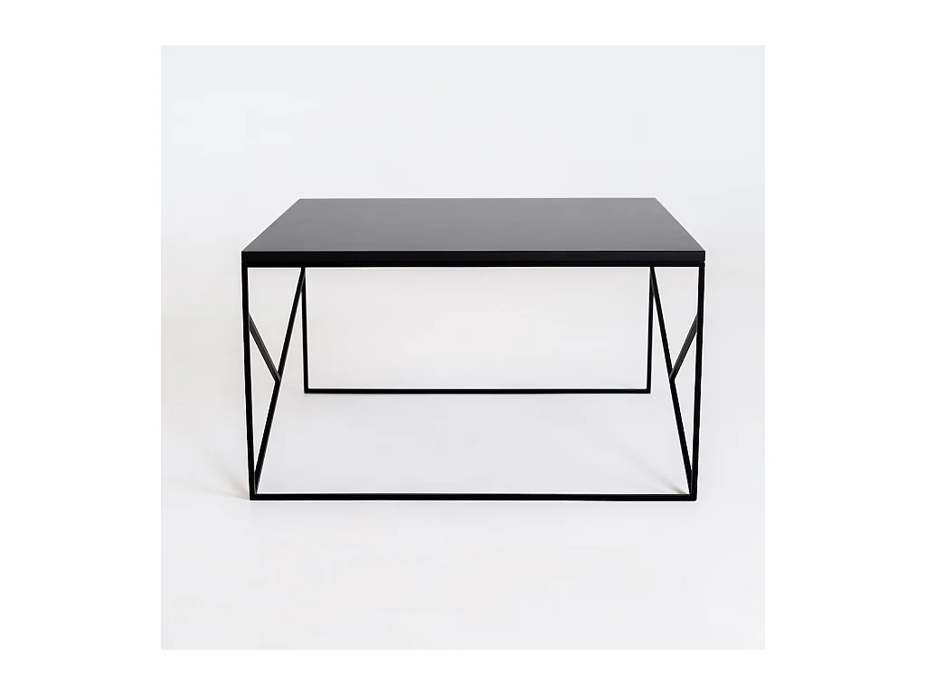Mesa de centro 80x80x45 cm preta elegante básica