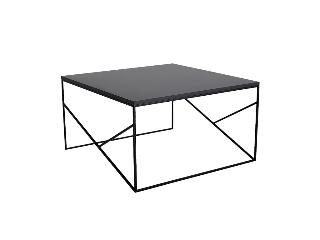 Mesa de centro 80x80x45 cm negra elegante básica