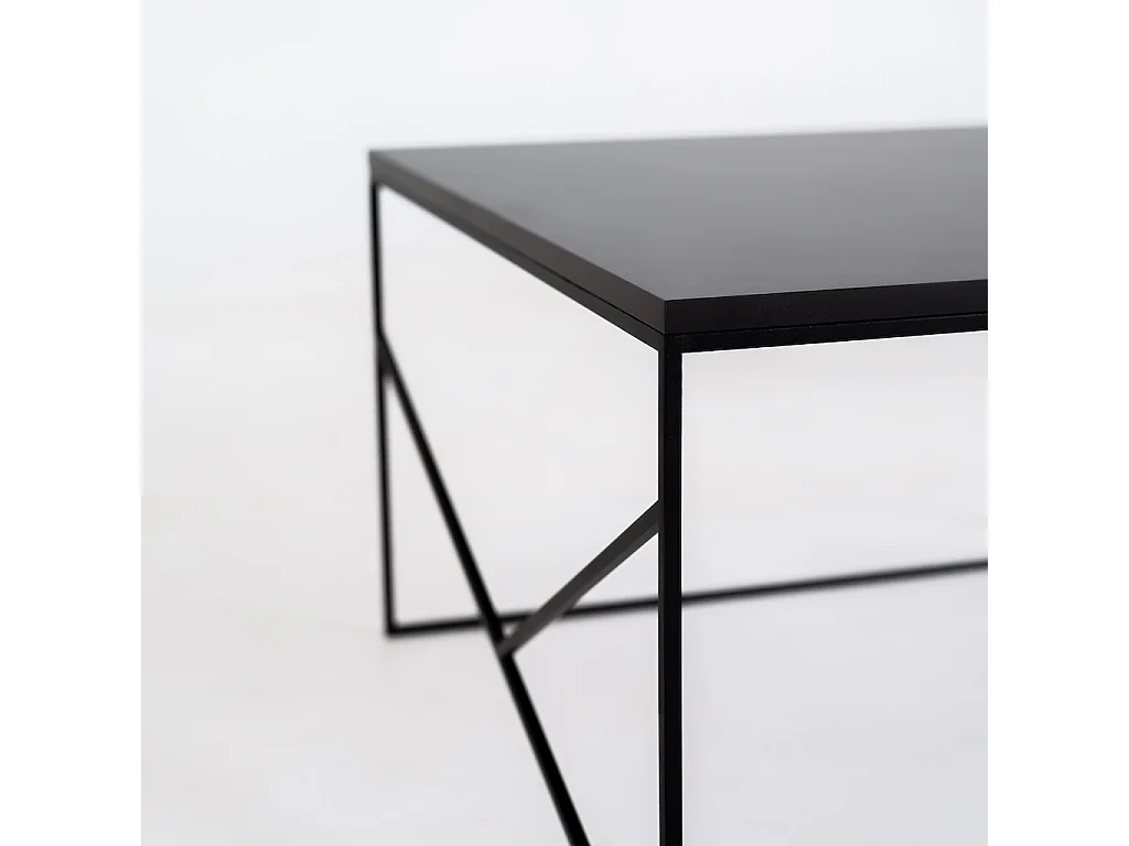 Mesa de centro 80x80x45 cm negra elegante básica