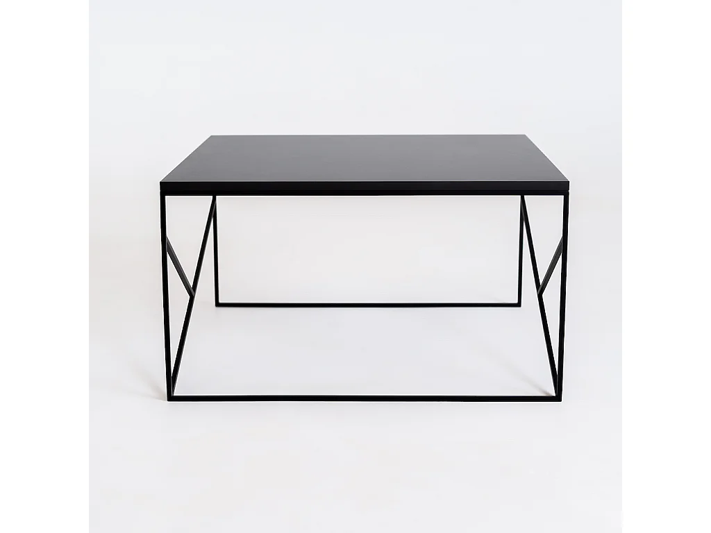 Mesa de centro 80x80x45 cm negra elegante básica