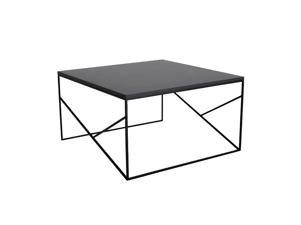 Table basse 80x80x45 cm noire élégante basique