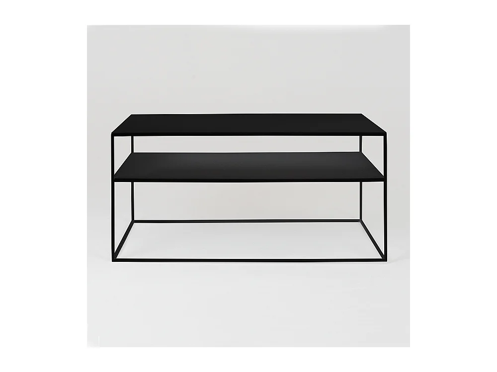 Salontafel 100x60x45 cm zwart Tensio 2 verdiepingen metaal