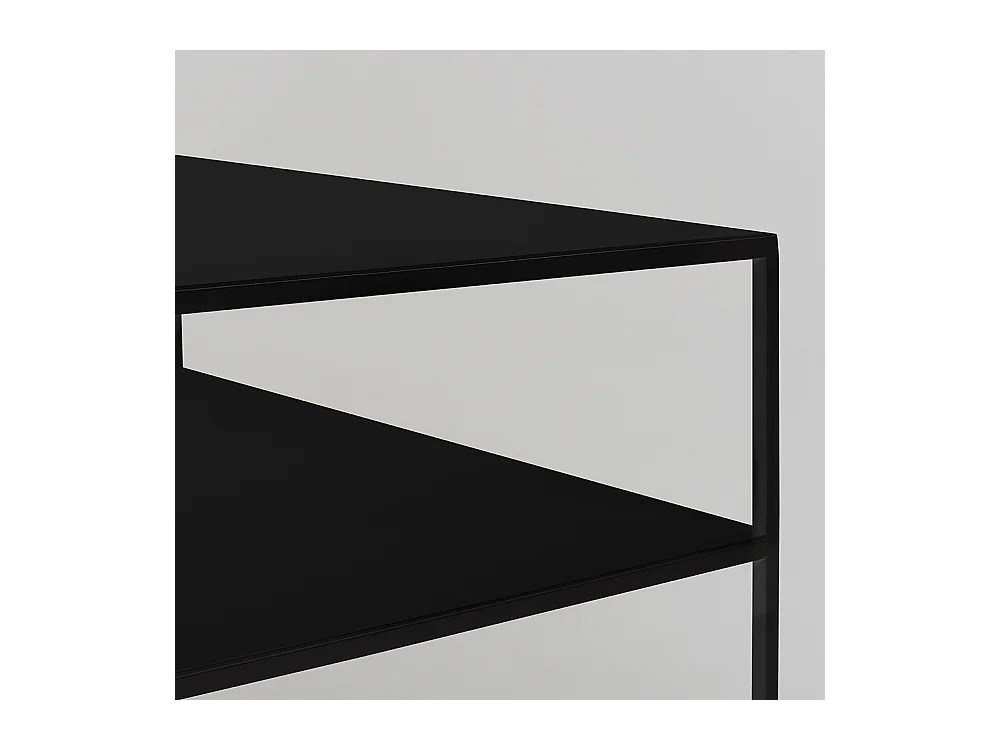 Salontafel 100x60x45 cm zwart Tensio 2 verdiepingen metaal