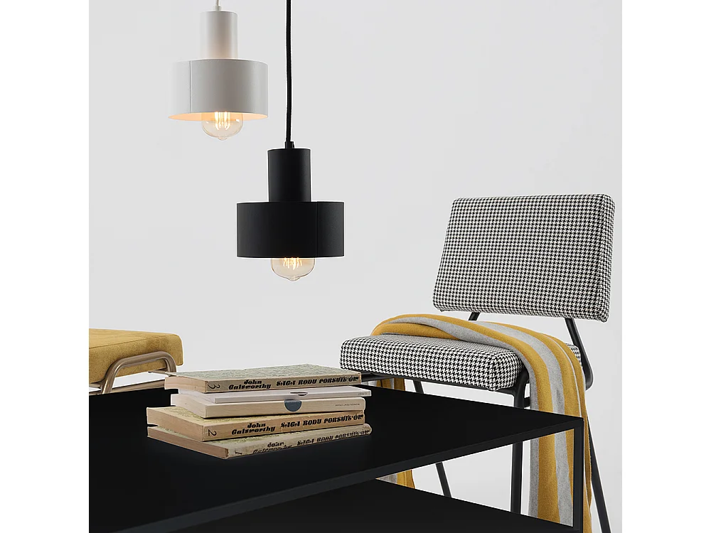 Tavolino da caffè 100x60x45 cm nero Tensio 2 piani metallo