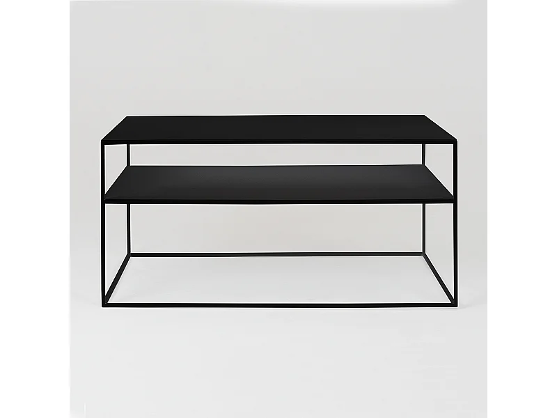Salontafel 100x60x45 cm zwart Tensio 2 verdiepingen metaal