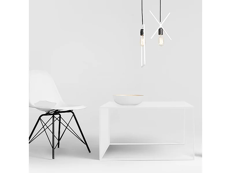 Tavolino da caffè 0,8x0,8x0,45 m bianco 2WALL METAL 80