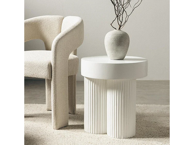 Tavolino 45x45x49,4 cm bianco sporco Rigato