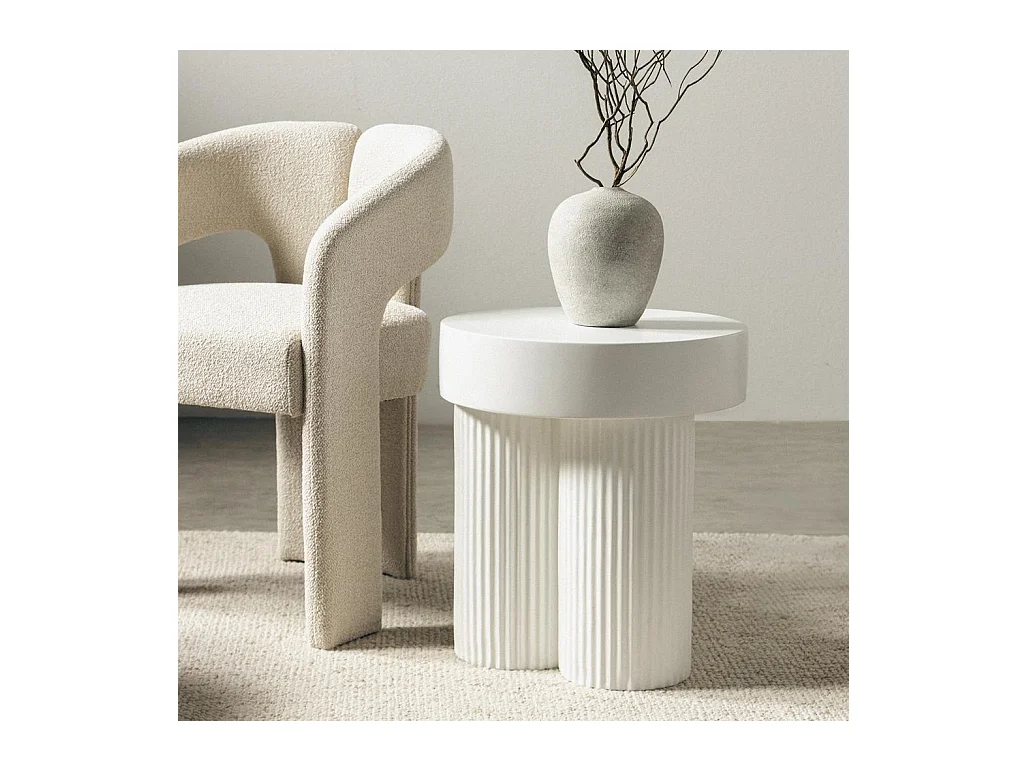 Table basse 45x45x49,4 cm blanc cassé Rigato