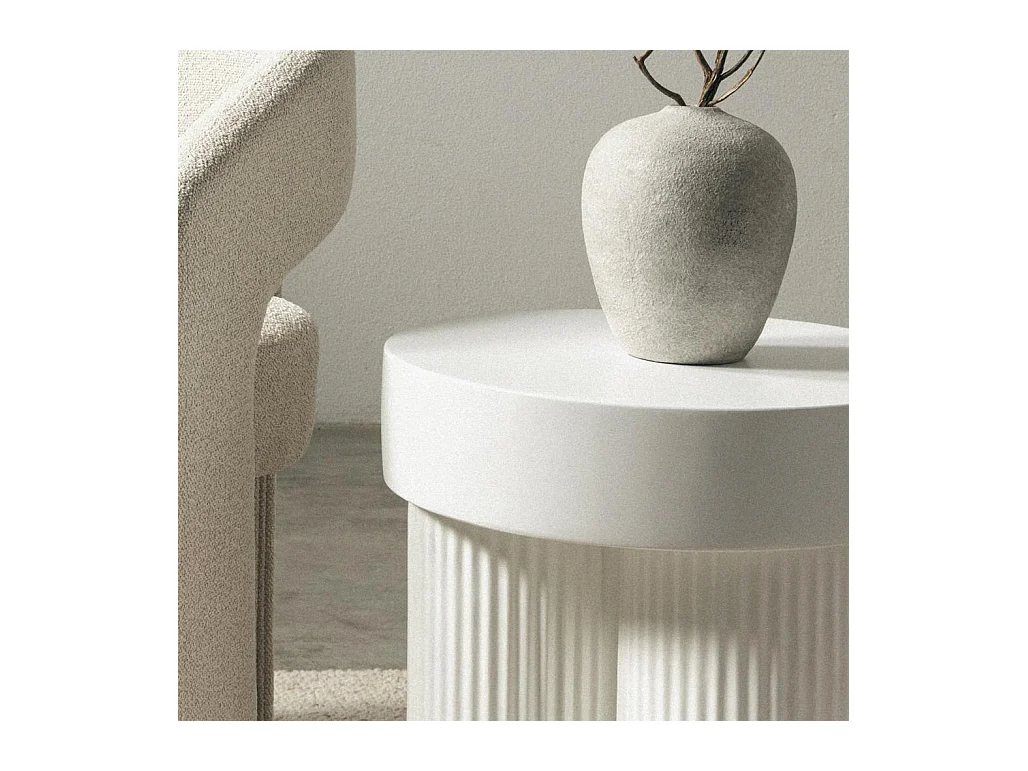 Table basse 45x45x49,4 cm blanc cassé Rigato