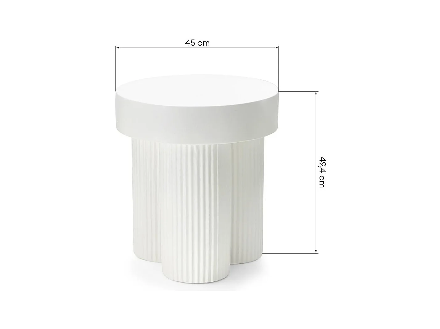 Table basse 45x45x49,4 cm blanc cassé Rigato