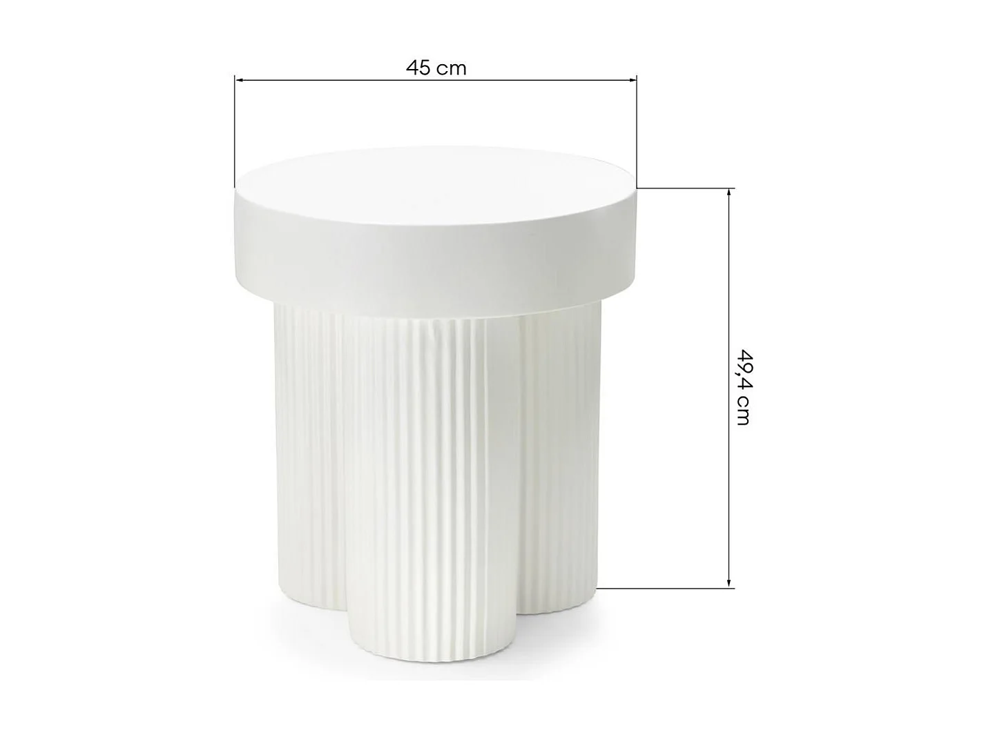 Couchtisch 45x45x49,4 cm Offwhite Rigato
