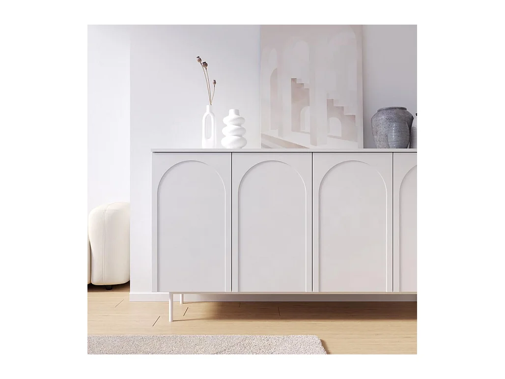 Commode 161x42x87,5 cm blanc esthétique