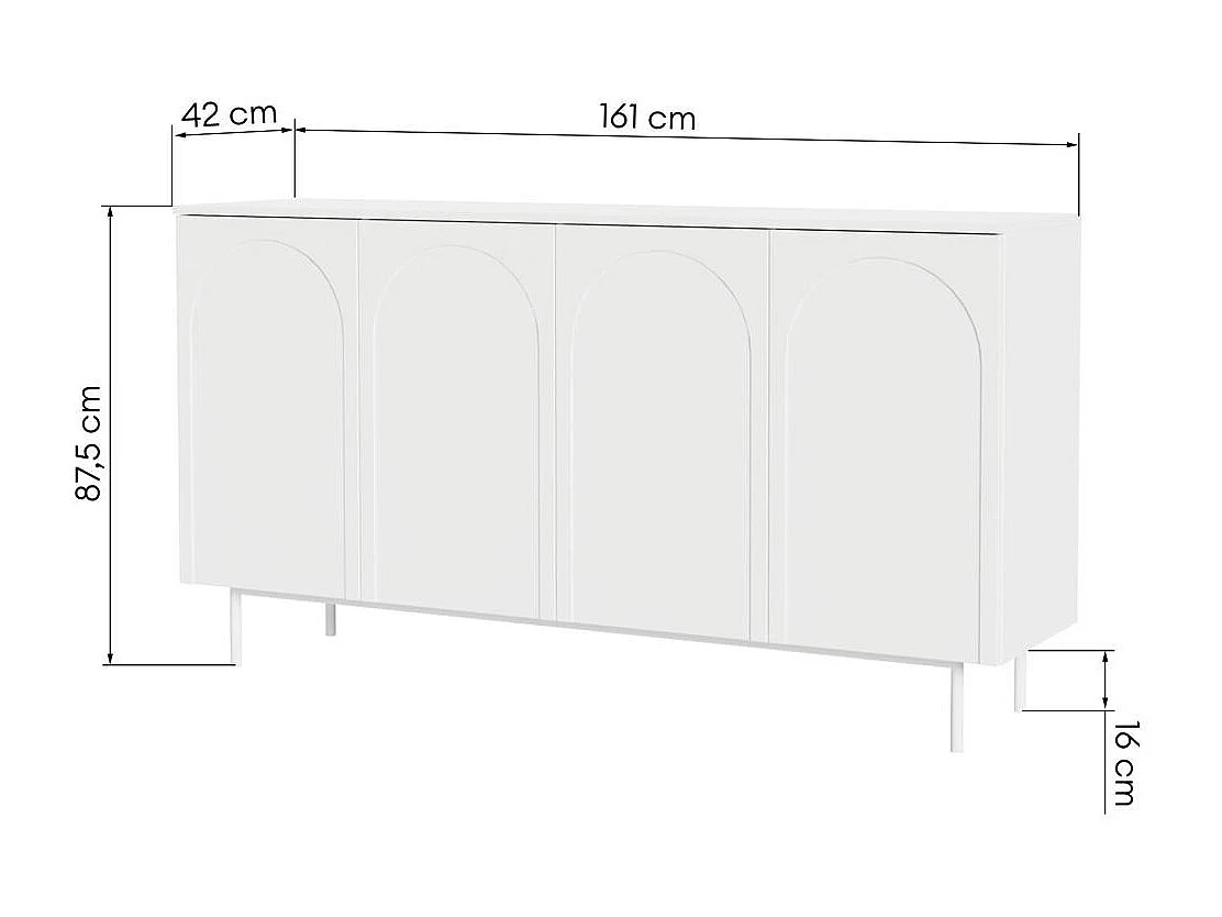 Ladekast 161x42x87,5 cm wit esthetisch