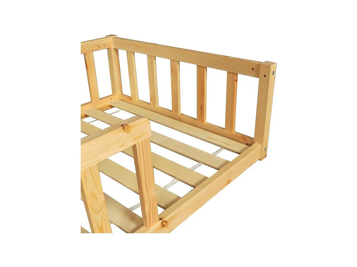 Lit 80x160 NINO+ 1 sommier + barrière / Naturel