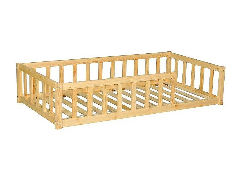 Lit 80x160 NINO+ 1 sommier + barrière / Naturel