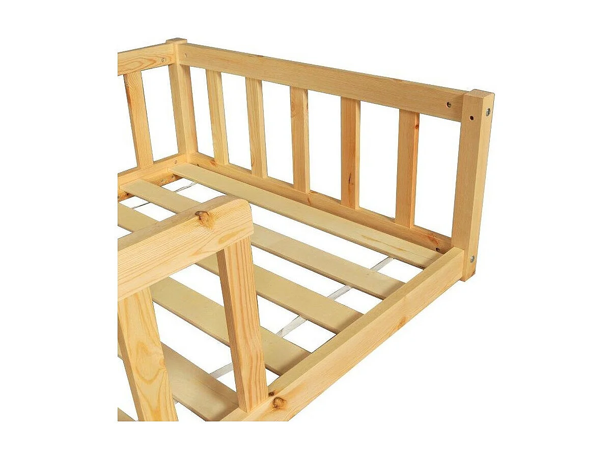 Lit 80x160 NINO+ 1 sommier + barrière / Naturel