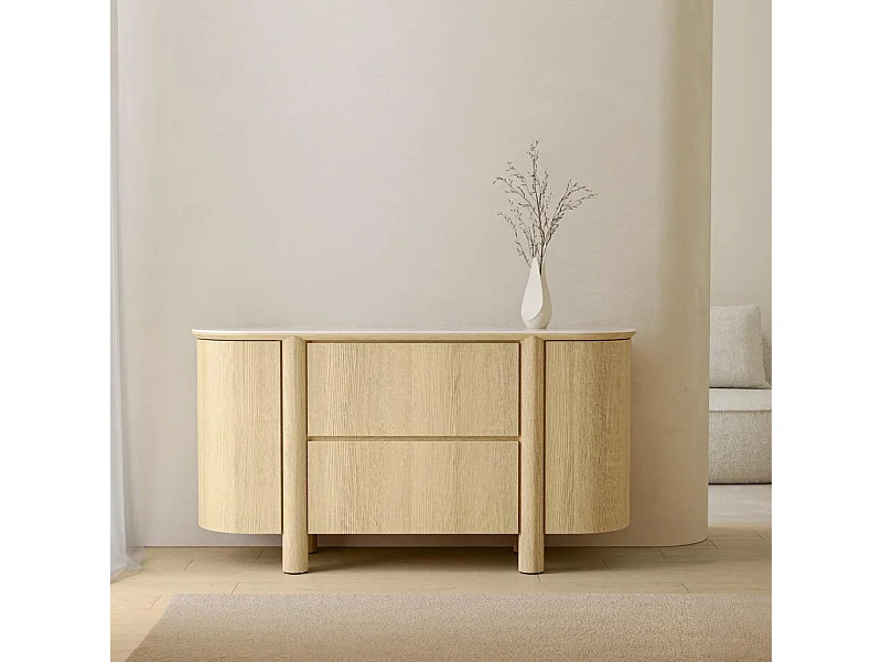 Kommode 160x48x85 cm Eiche Cecile