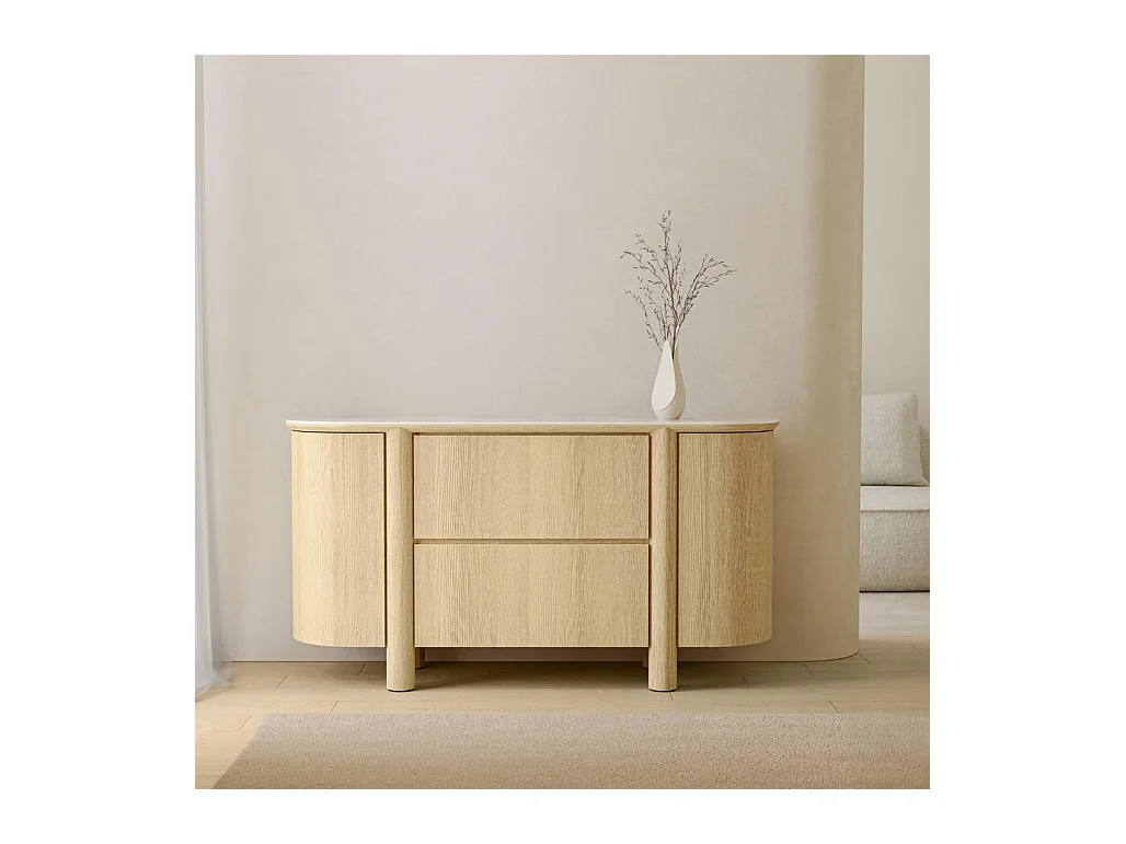 Kommode 160x48x85 cm Eiche Cecile