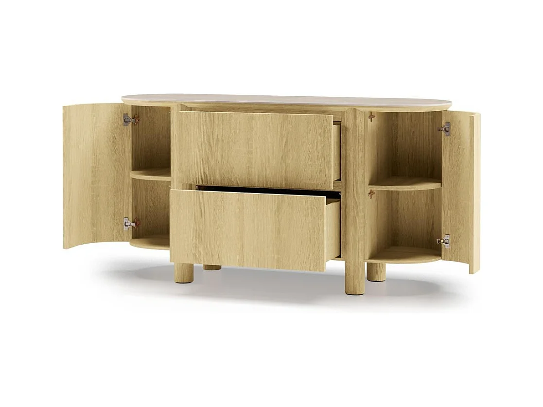 Kommode 160x48x85 cm Eiche Cecile