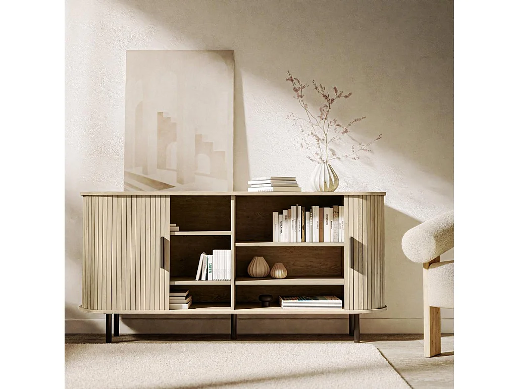 Commode 160x40x75 cm chêne clair EPIQUE