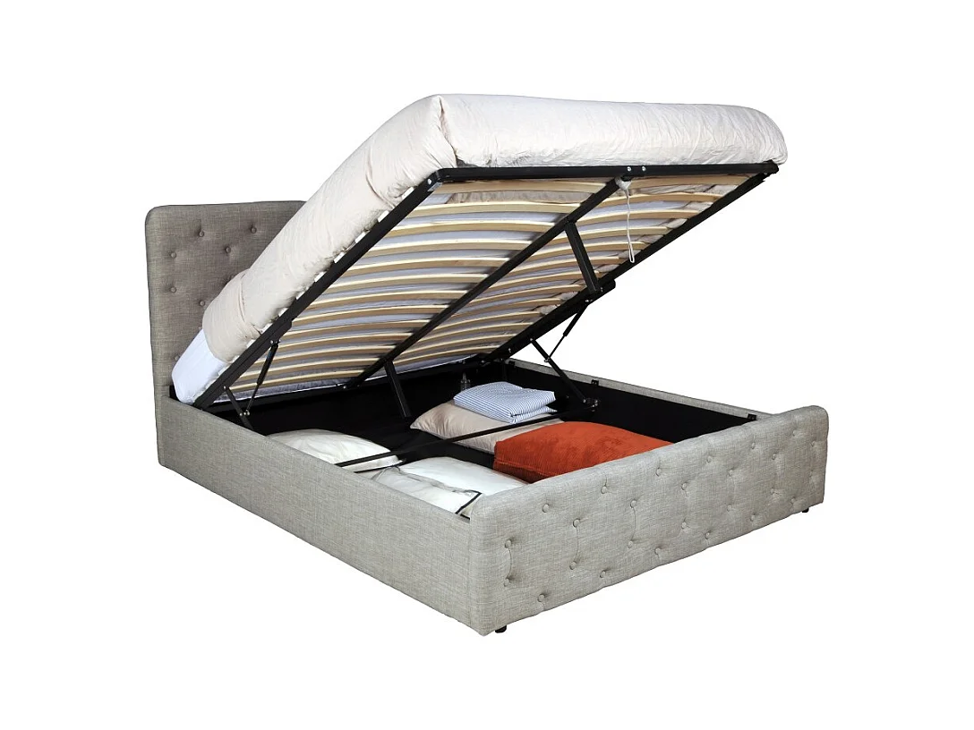 Lit coffre 160x200 cm EDEN+ sommier / Gris clair