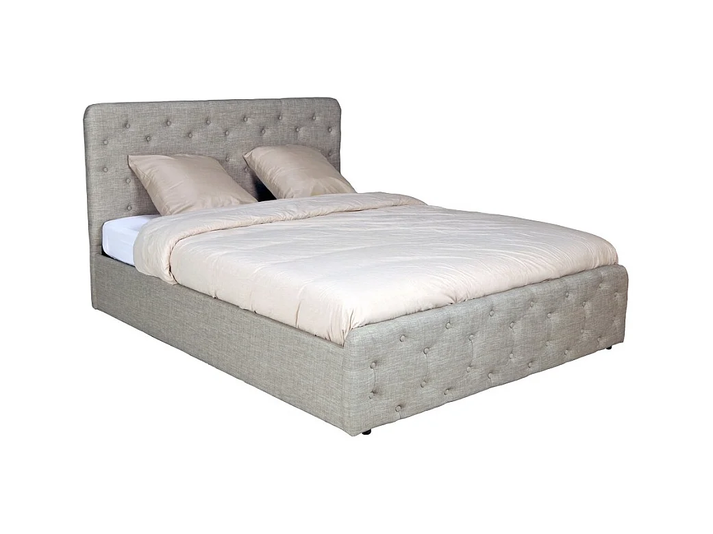 Lit coffre 160x200 cm EDEN+ sommier / Gris clair