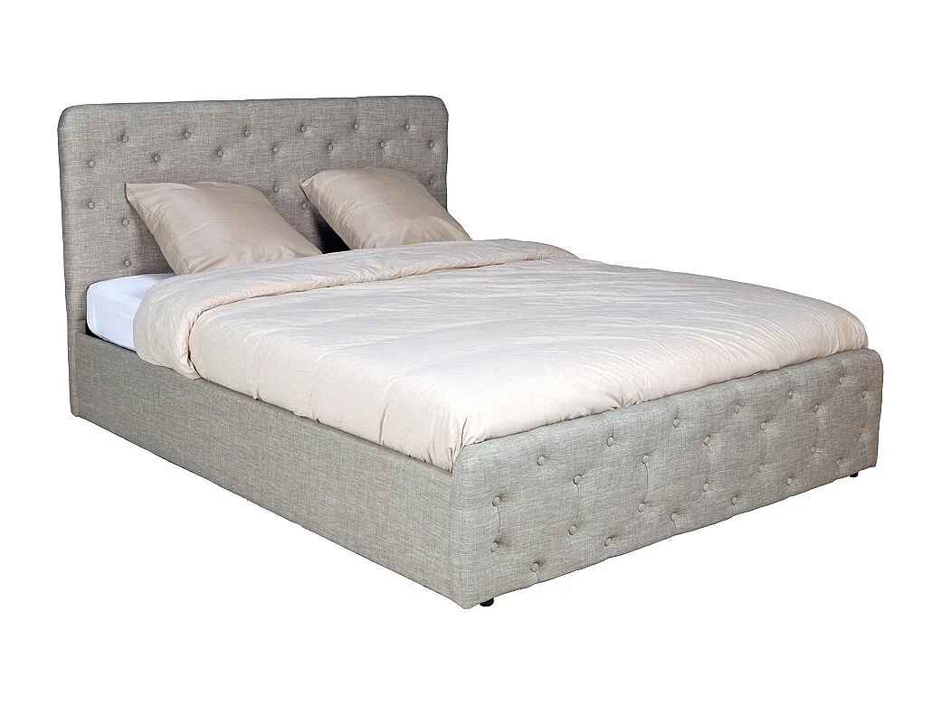 Lit coffre 160x200 cm EDEN+ sommier / Gris clair