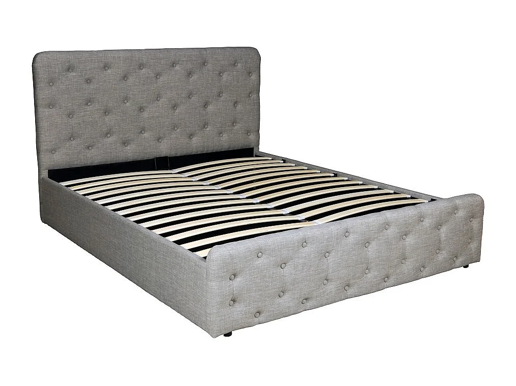 Lit coffre 160x200 cm EDEN+ sommier / Gris clair