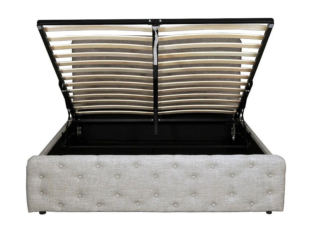 Lit coffre 160x200 cm EDEN+ sommier / Gris clair