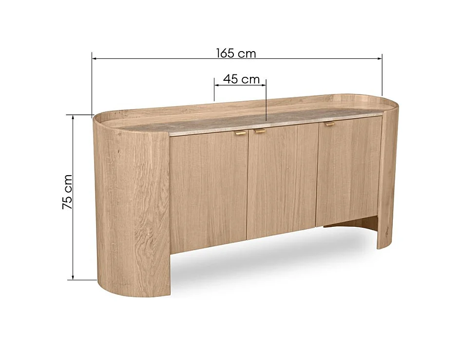 Kommode 75x165x45 cm Eiche MURMURE