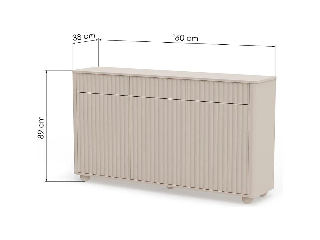 Cómoda 89x160x38 cm Rayon bege