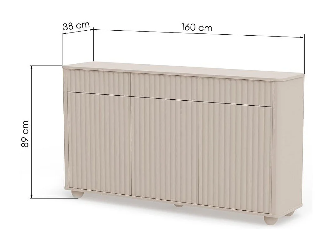 Commode 89x160x38 cm Rayonne beige