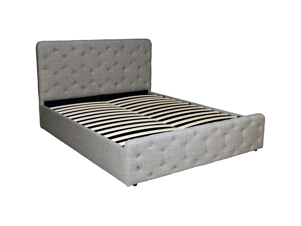 Lit coffre 140x190 cm EDEN+ sommier / Gris clair