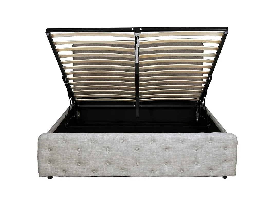 Lit coffre 140x190 cm EDEN+ sommier / Gris clair