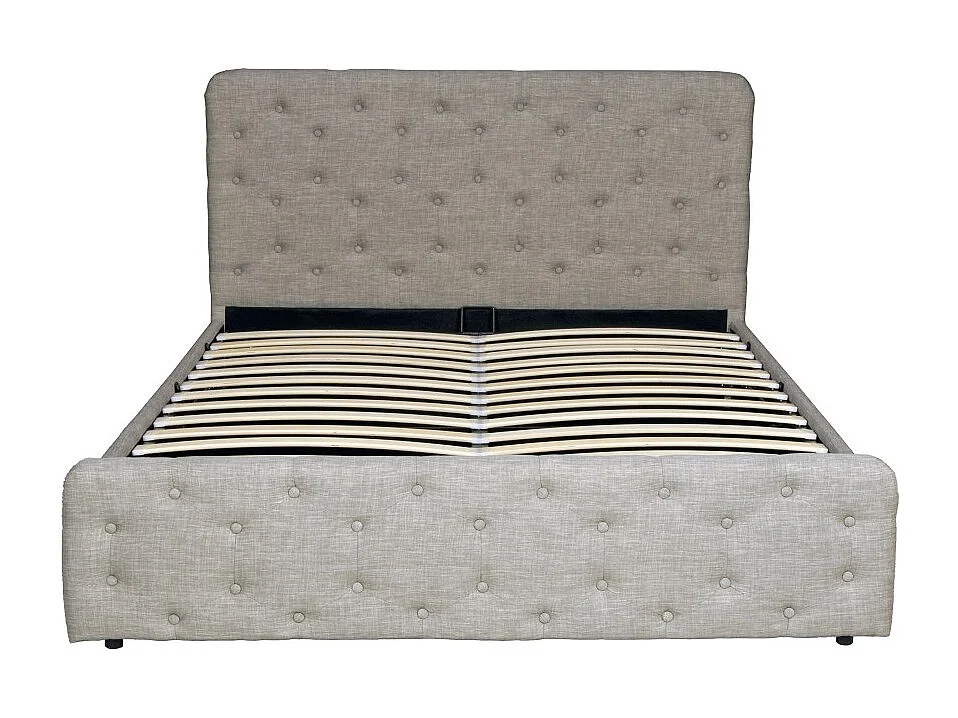 Lit coffre 140x190 cm EDEN+ sommier / Gris clair