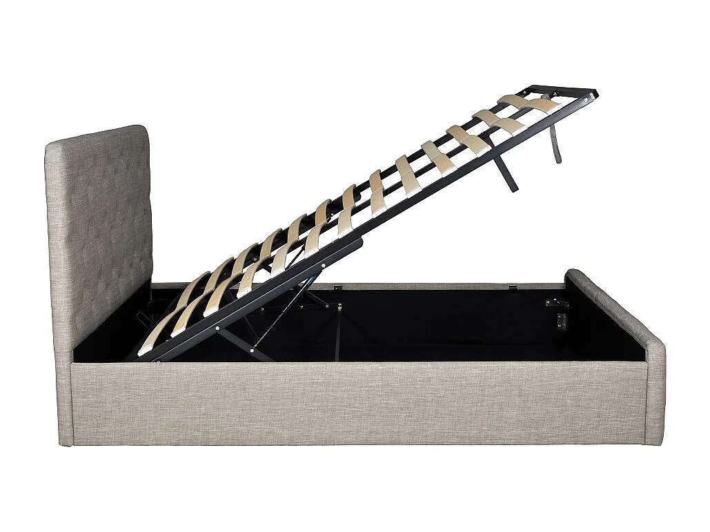 Lit coffre 140x190 cm EDEN+ sommier / Gris clair