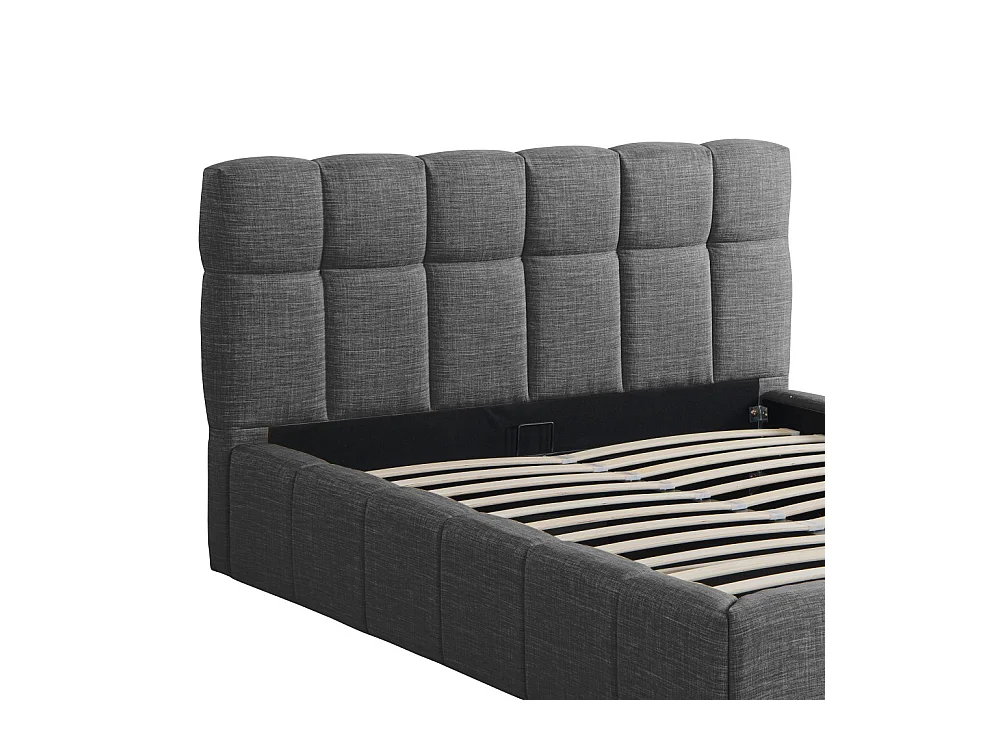 Lit coffre 160x200 cm ELIAS + sommier / Gris foncé