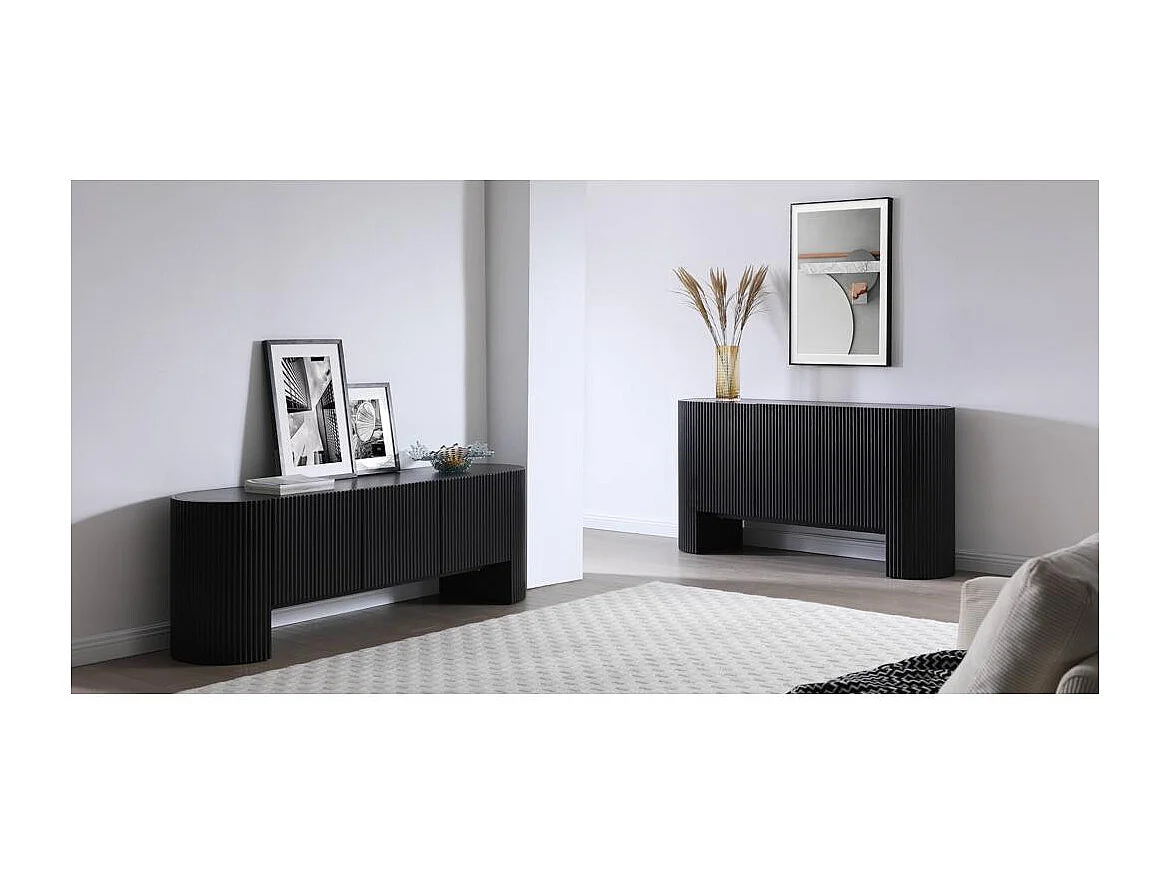 Commode 84x160x45 cm noir Noir