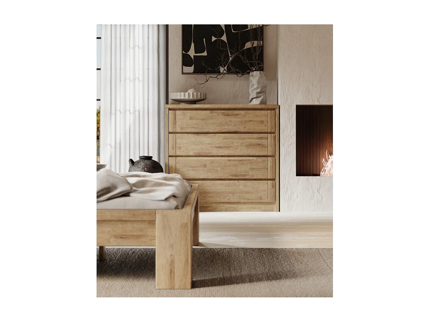 Kommode 1046x457x990 mm Eiche Rustikal Timo 4s Eiche