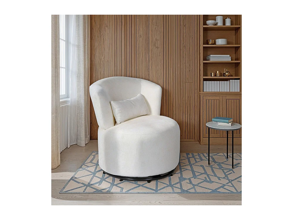 Fauteuil pivotant de salon ARNO, Blanc