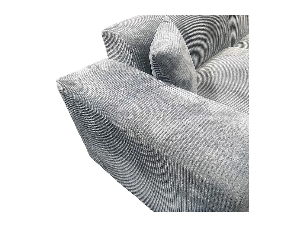 Canapé d'angle réversible LANA en velours côtelé / Gris