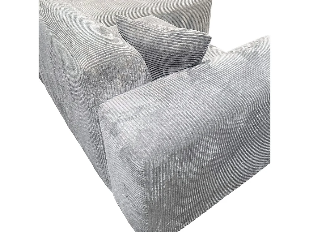 Canapé d'angle réversible LANA en velours côtelé / Gris