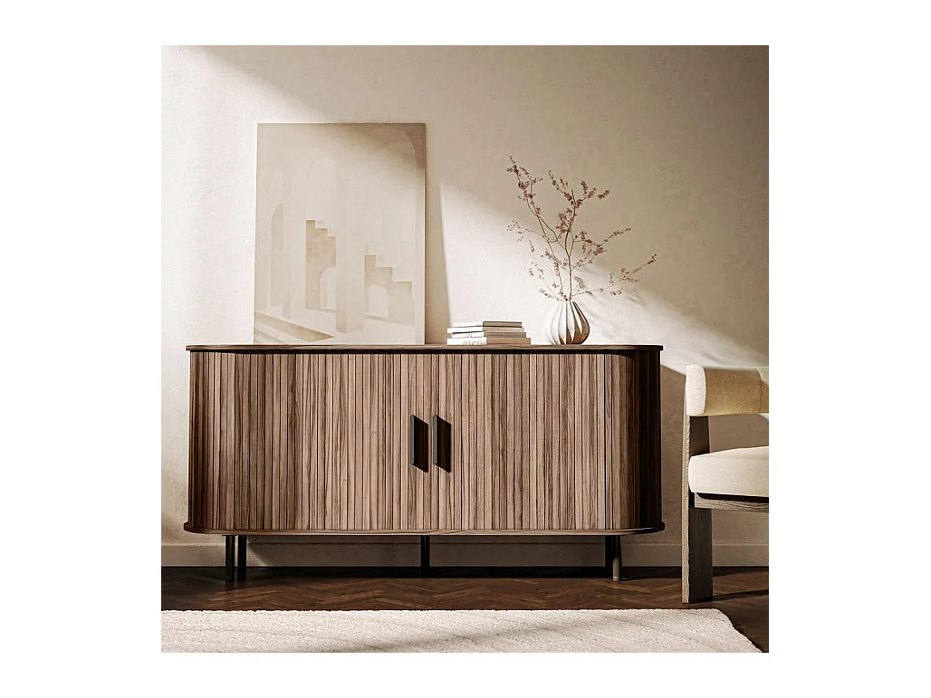 Kommode 75x160x40 cm Walnuss Epique