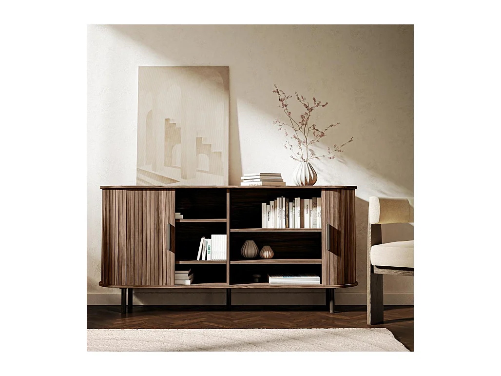 Kommode 75x160x40 cm Walnuss Epique