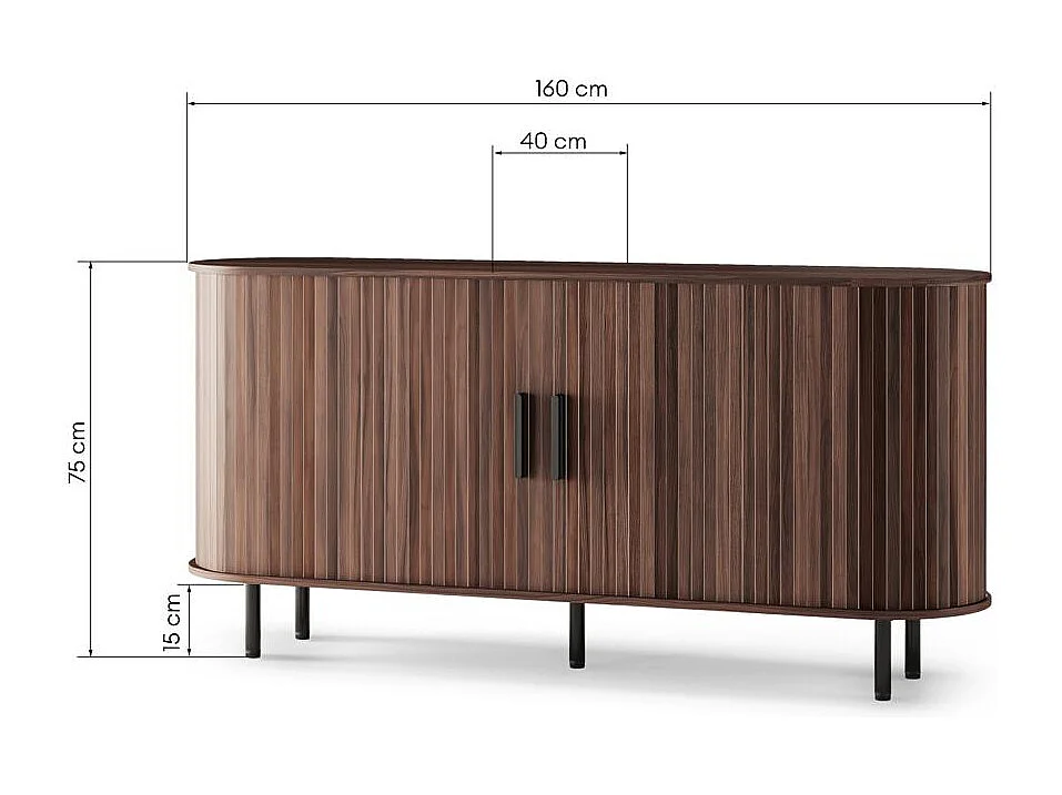 Commode 75x160x40 cm Noyer épique