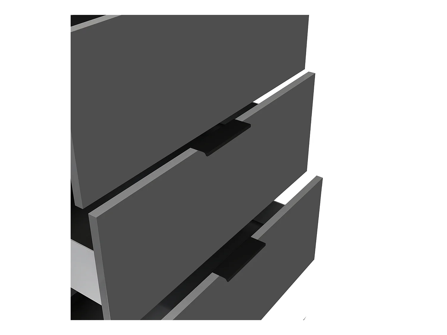 AICA Ensembles de meubles de Salle de Bain 100cm avec Pieds, sans vasque, avec 3 tiroirs, Anthracite, pour vasque encastré, Style Moderne